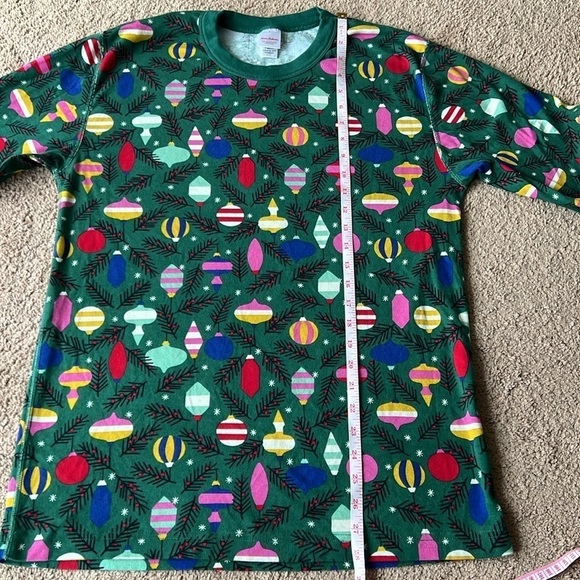 Hanna Andersson Holiday 2023 Ornament Print Green Long John Top Unisex Mens - Picture 7 of 7